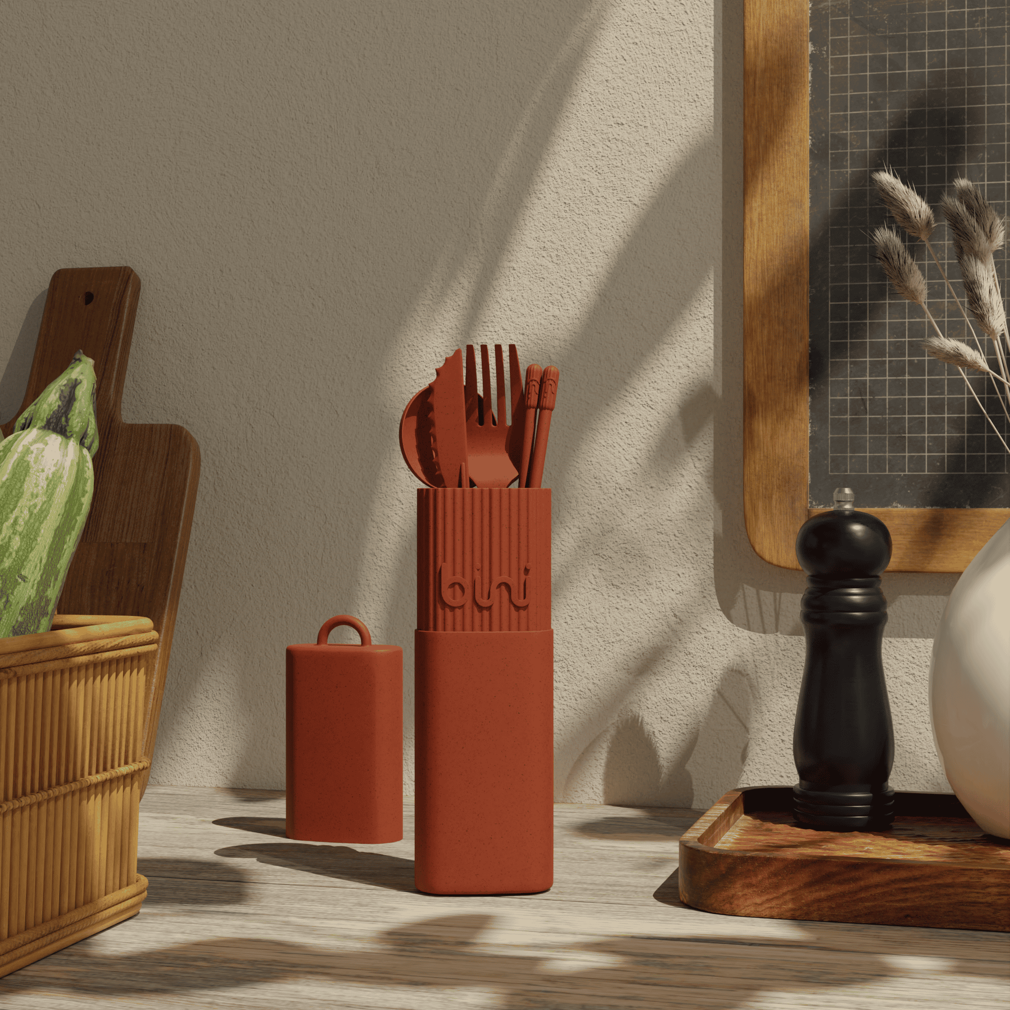 Kit de couverts réutilisables - Terracotta – The Naked Shop