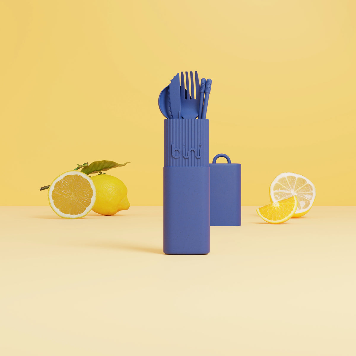 Bini BINIKIT Kit Couverts Reutilisable Nomade Bleu Nuit