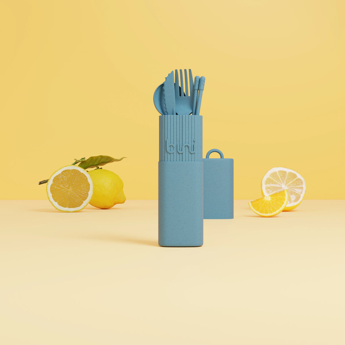 Bini BINIKIT Kit Couverts Reutilisable Nomade Bleu