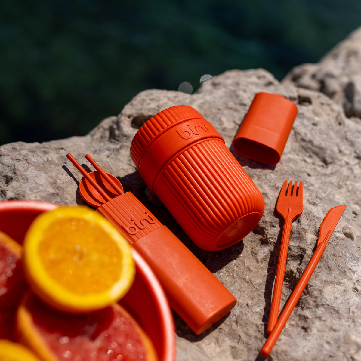 Bini Coffret Pause Cafe Kit Mug Reutilisable Orange