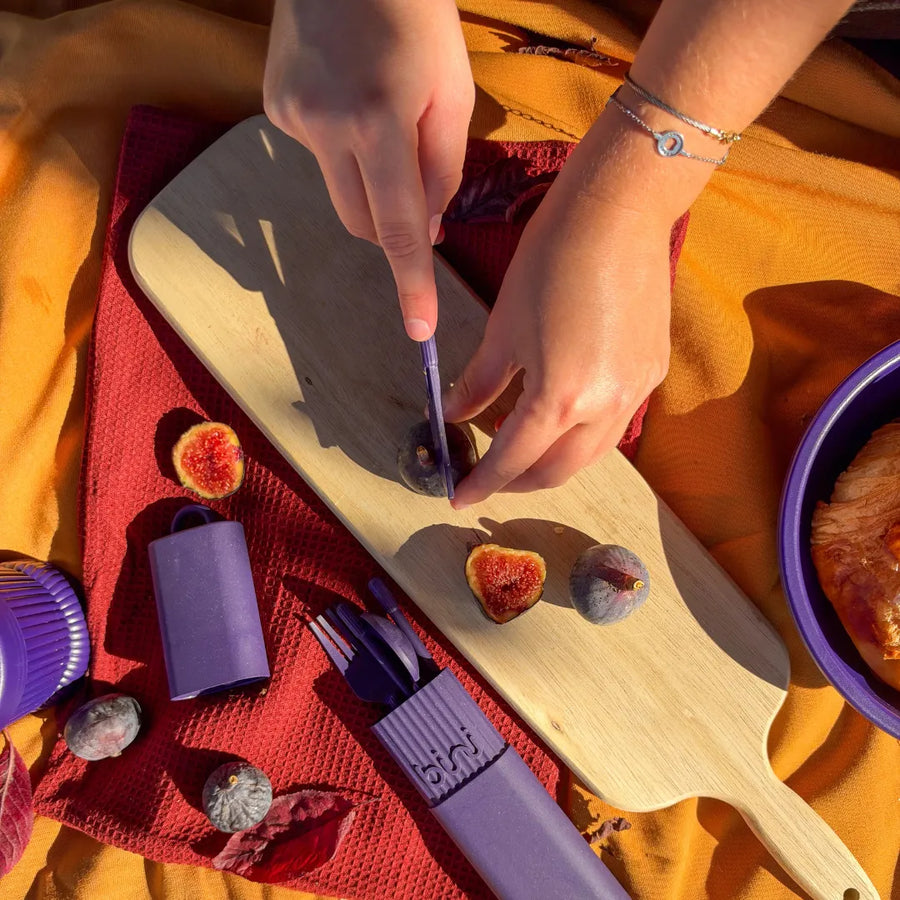 Bini binikit aubergine kit de couverts pique nique 11zon