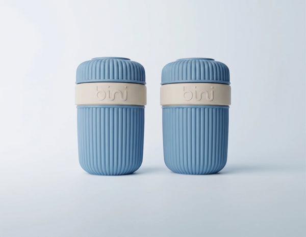 bini mug bicolore bleu creme
