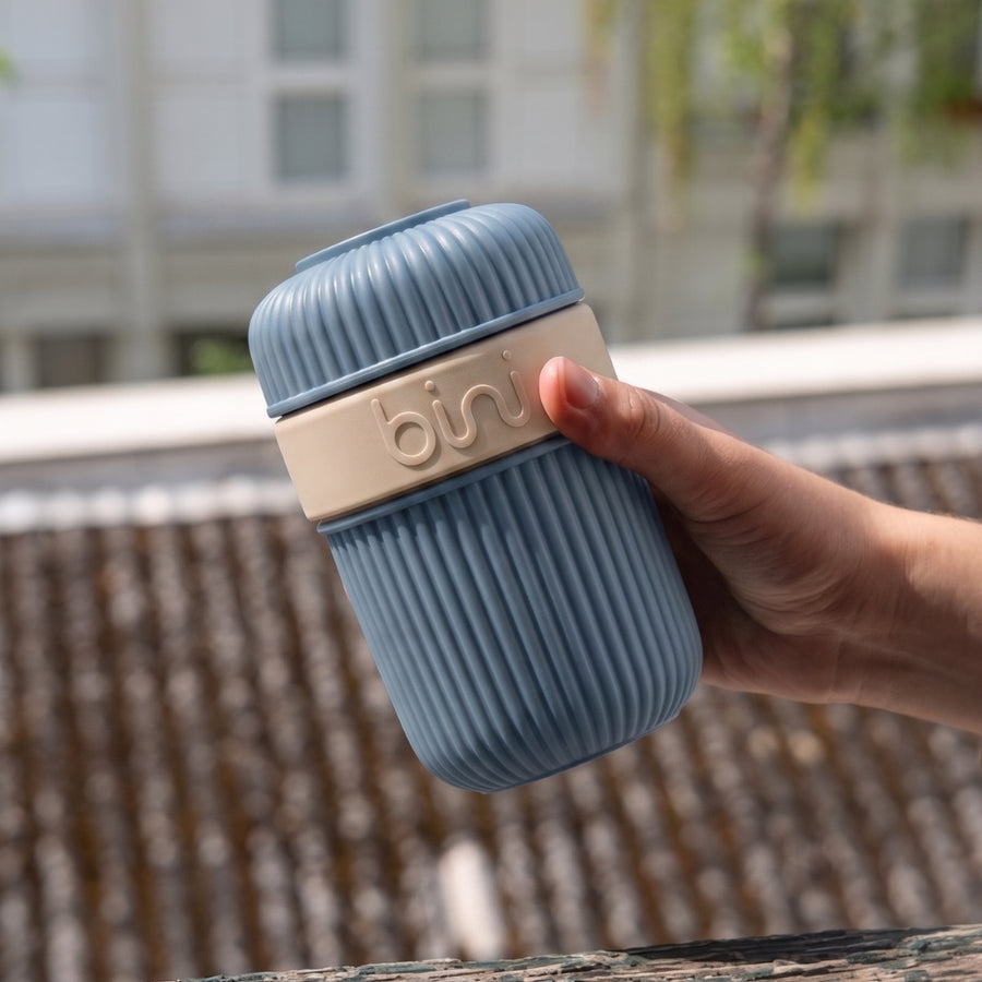 matiere bini binimug bicolore bleu creme mug nomade